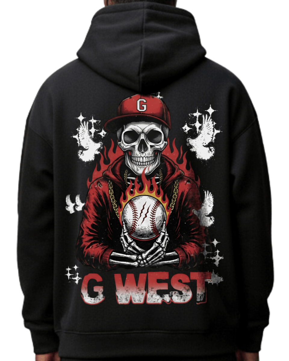 G West Rhinestone I Love My Game Oversized Men's Hoodie - G West