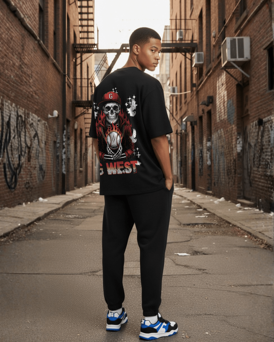 G West Rhinestone I Love My Game Oversized Men's T-Shirt - G West