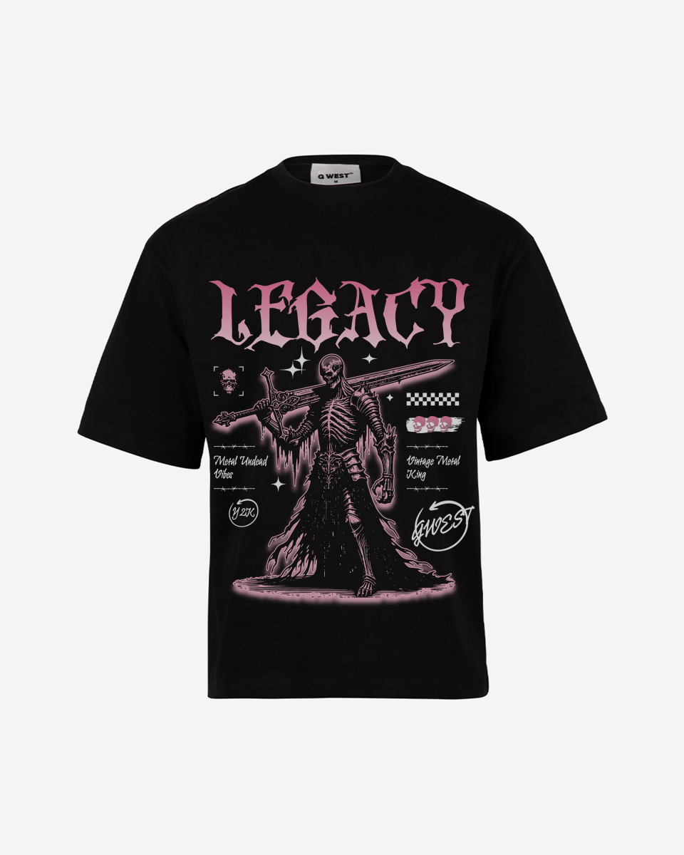 G West Rhinestone Metal Undead Men's Oversized T-Shirt - G West