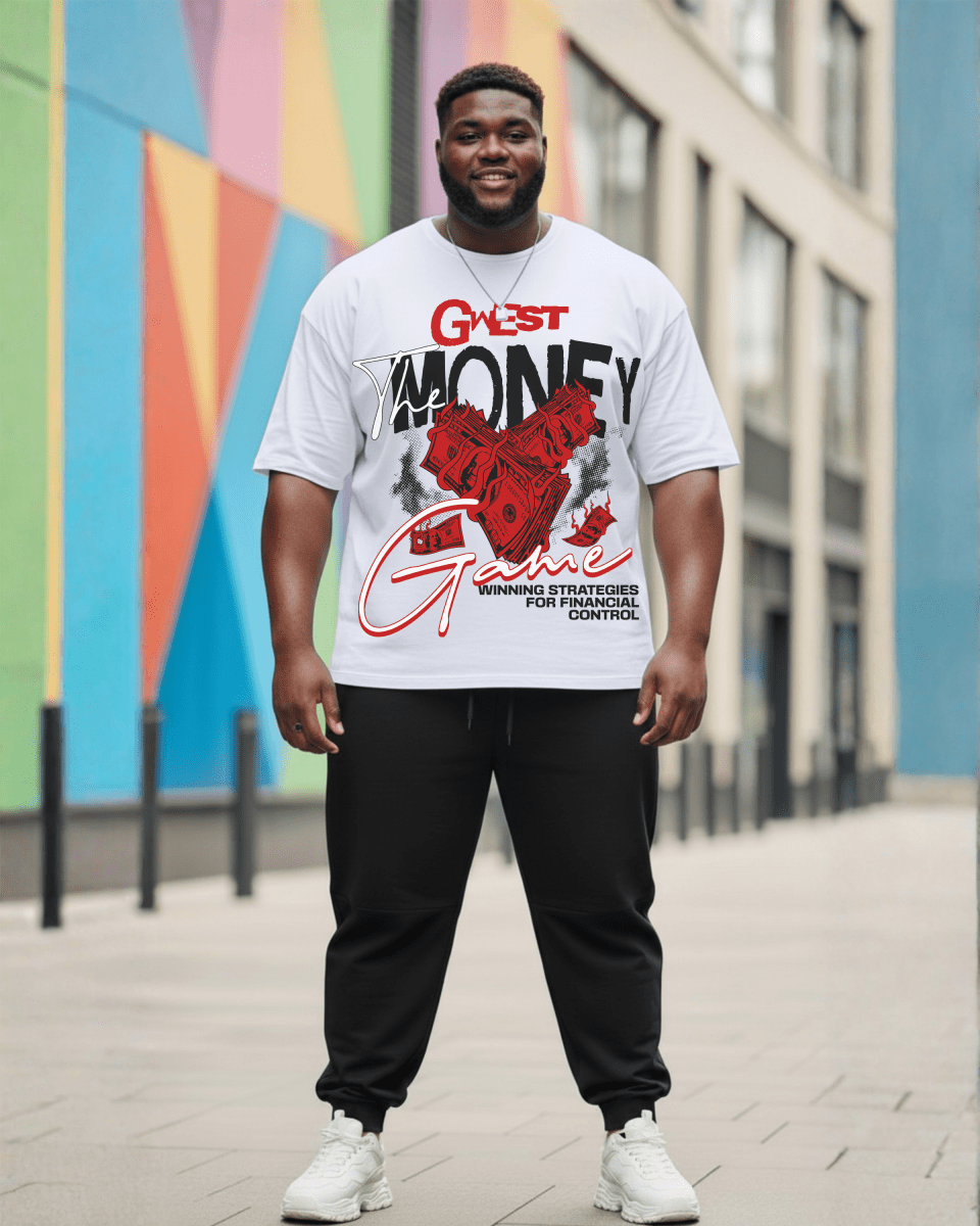 G West Rhinestone Money Game Big And Tall Oversized T-Shirt - G West