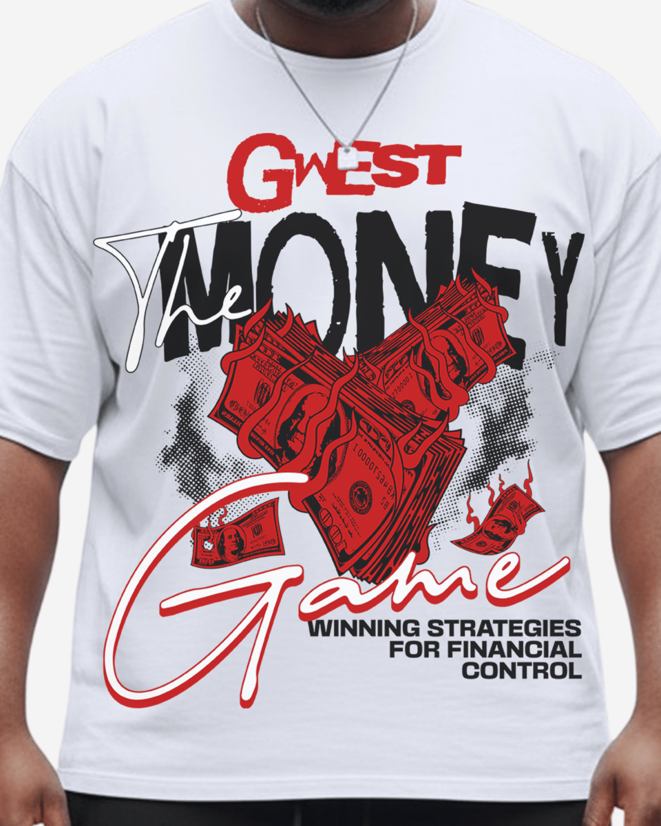 G West Rhinestone Money Game Big And Tall Oversized T-Shirt - G West