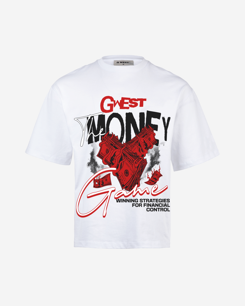 G West Rhinestone Money Game Big And Tall Oversized T-Shirt - G West