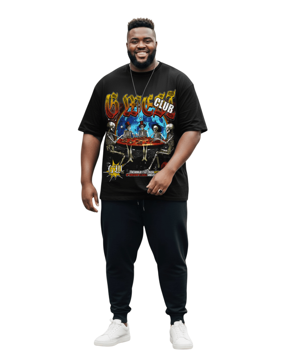 G West Rhinestone No Flesh, No Bluff Big And Tall Oversized T-Shirt - G West