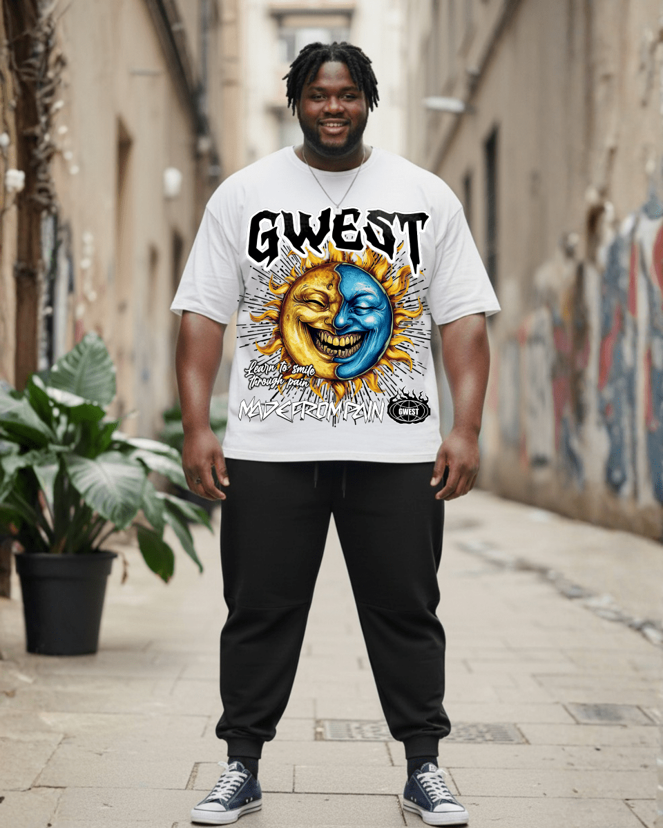 G West Rhinestone Pain & Peace Men's Big And Tall T-Shirt - G West