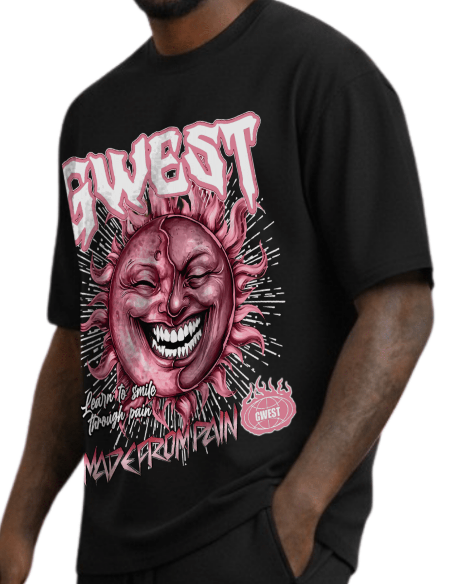G West Rhinestone Pain & Peace Oversized Men's T-Shirt - G West