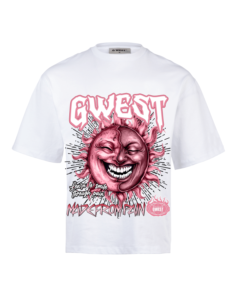 G West Rhinestone Pain & Peace Oversized Men's T-Shirt - G West