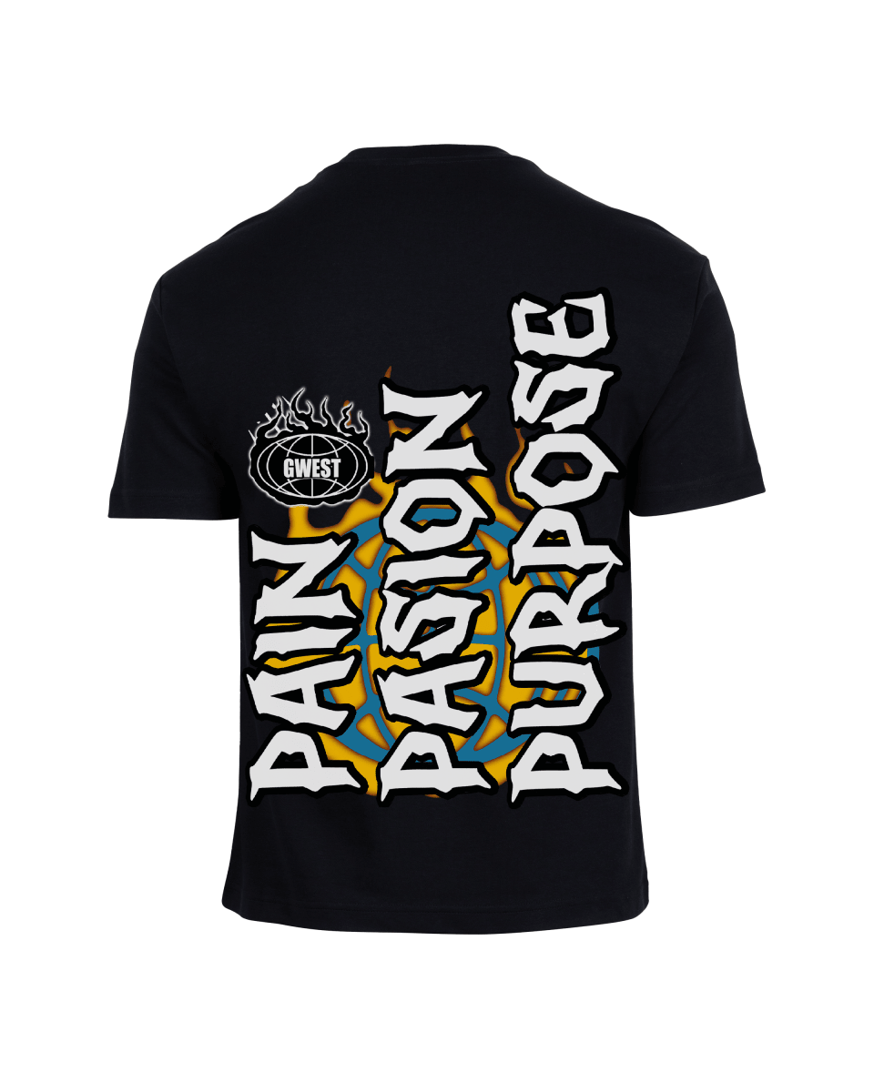 G West Rhinestone Pain & Peace Oversized Men's T-Shirt - G West