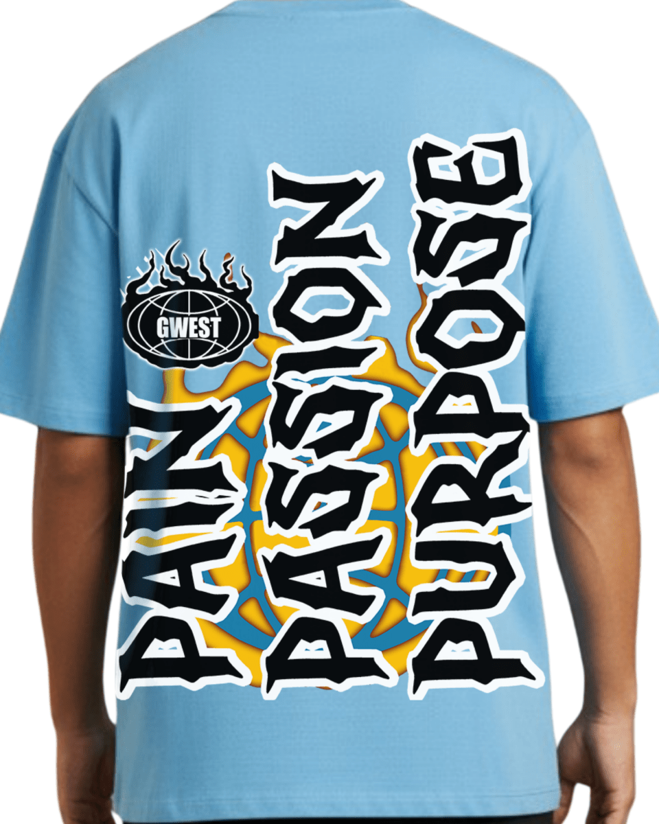 G West Rhinestone Pain & Peace Oversized Men's T-Shirt - G West
