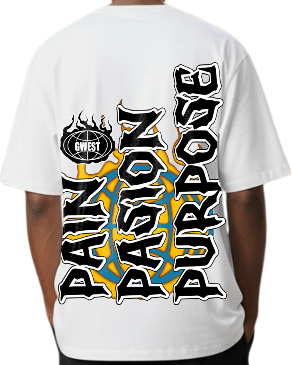 G West Rhinestone Pain & Peace Oversized Men's T-Shirt - G West