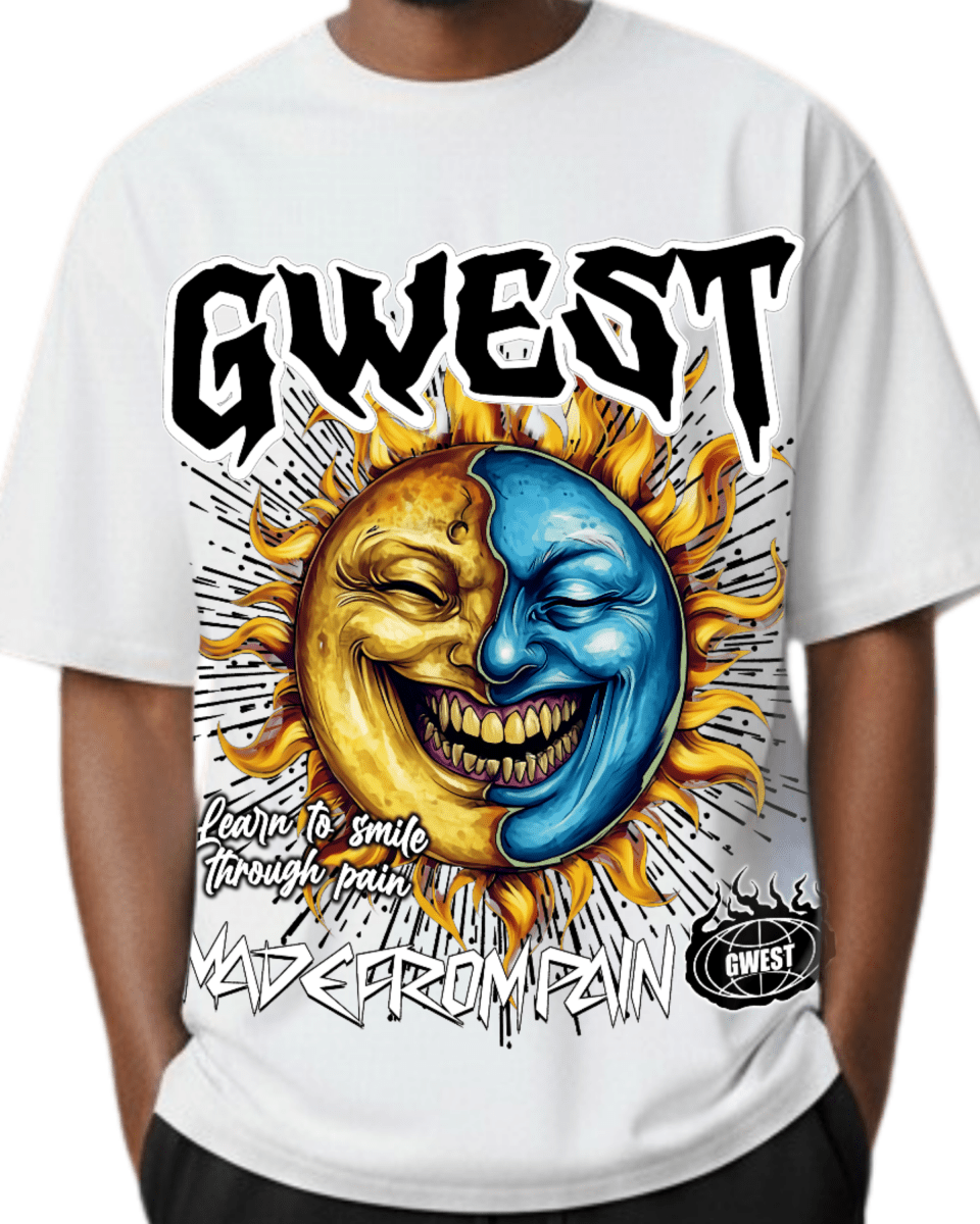 G West Rhinestone Pain & Peace Oversized Men's T-Shirt - G West