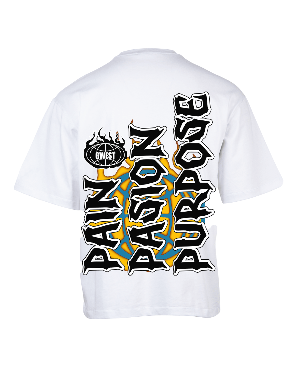 G West Rhinestone Pain & Peace Oversized Men's T-Shirt - G West