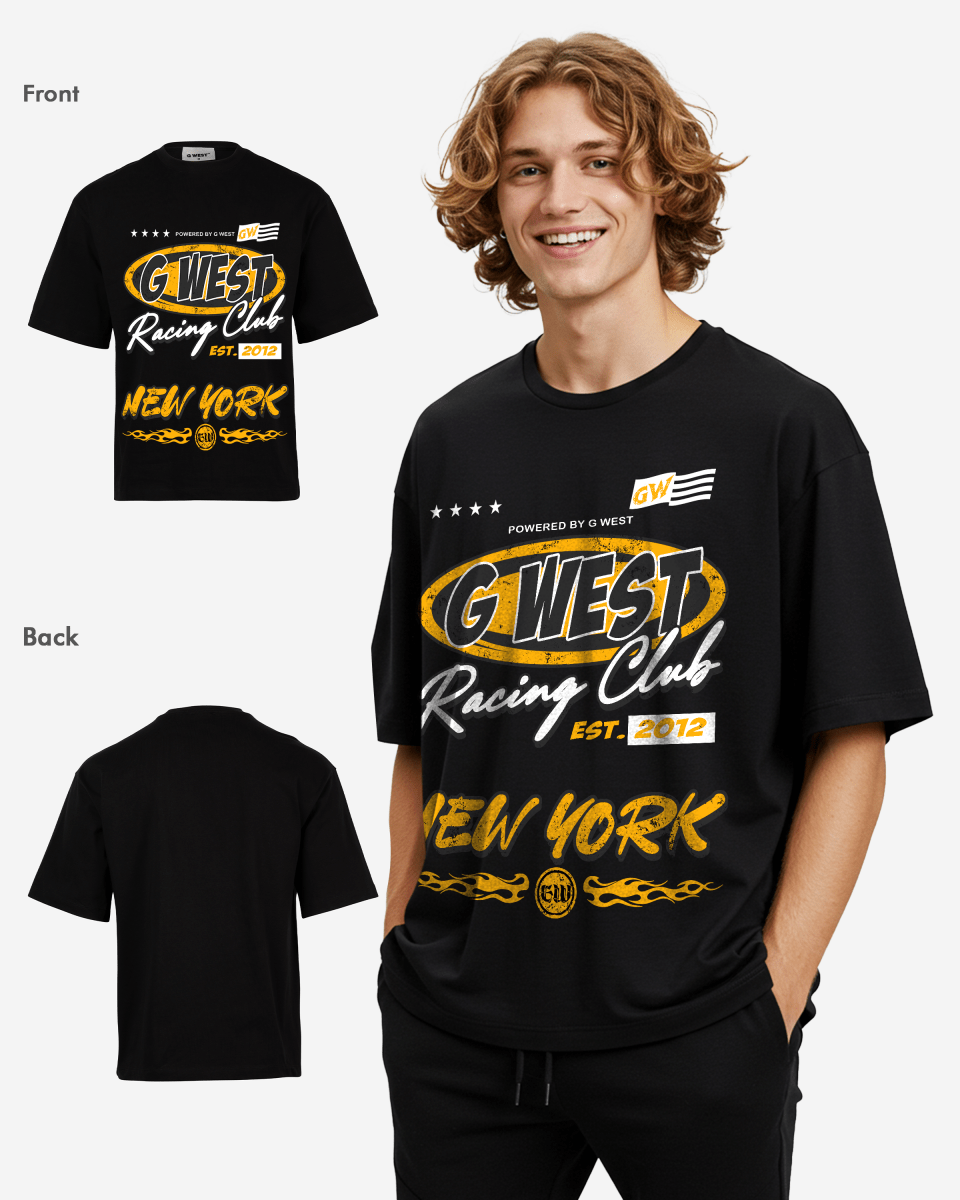 G West Rhinestone Racing Club Oversized Tee - G West