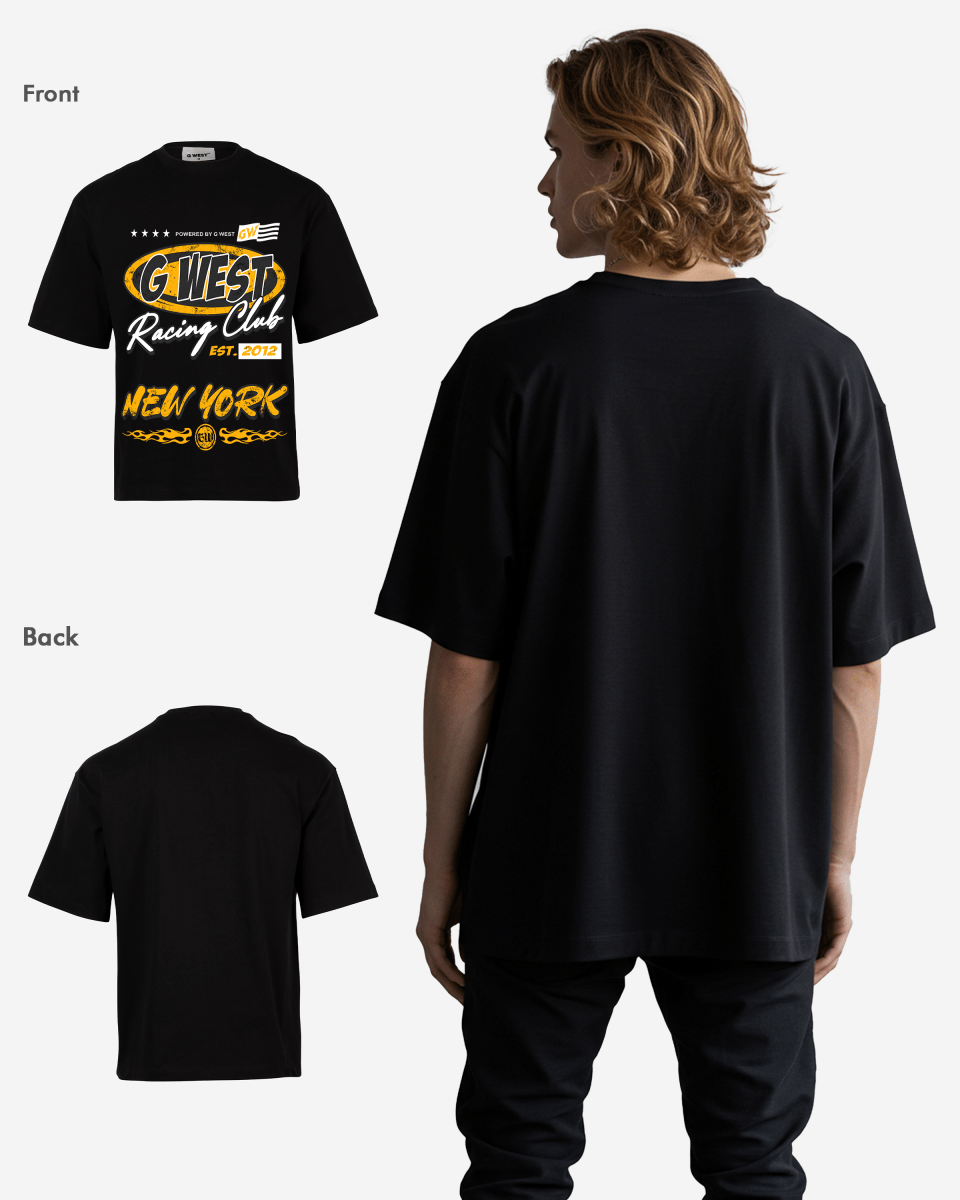G West Rhinestone Racing Club Oversized Tee - G West