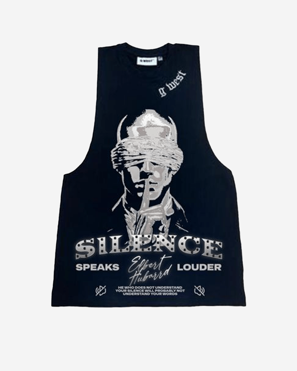 G WEST RHINESTONE SILENCE MENS TANKS - G West