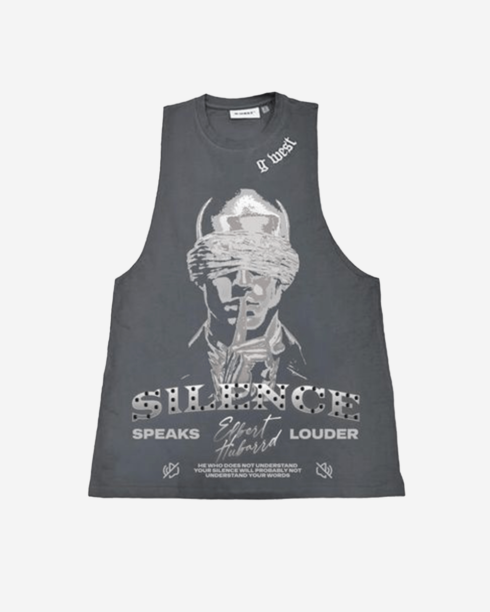 G WEST RHINESTONE SILENCE MENS TANKS - G West