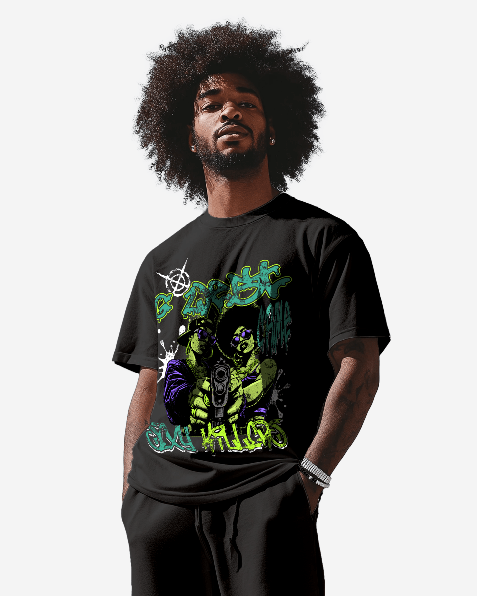 G West Rhinestone Trigger Twins Oversized Tee - G West