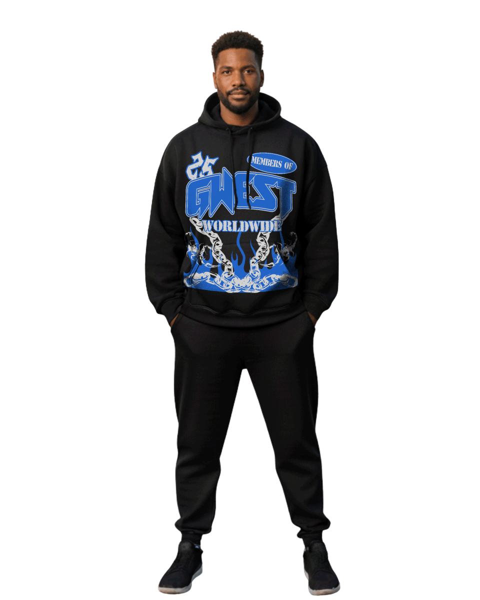 G West Rhinestone United Flames Men's Hoodie - G West