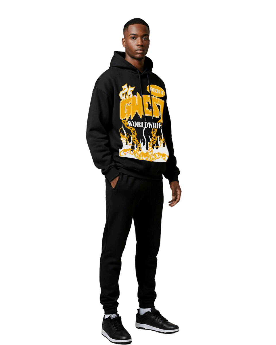 G West Rhinestone United Flames Men's Hoodie - G West