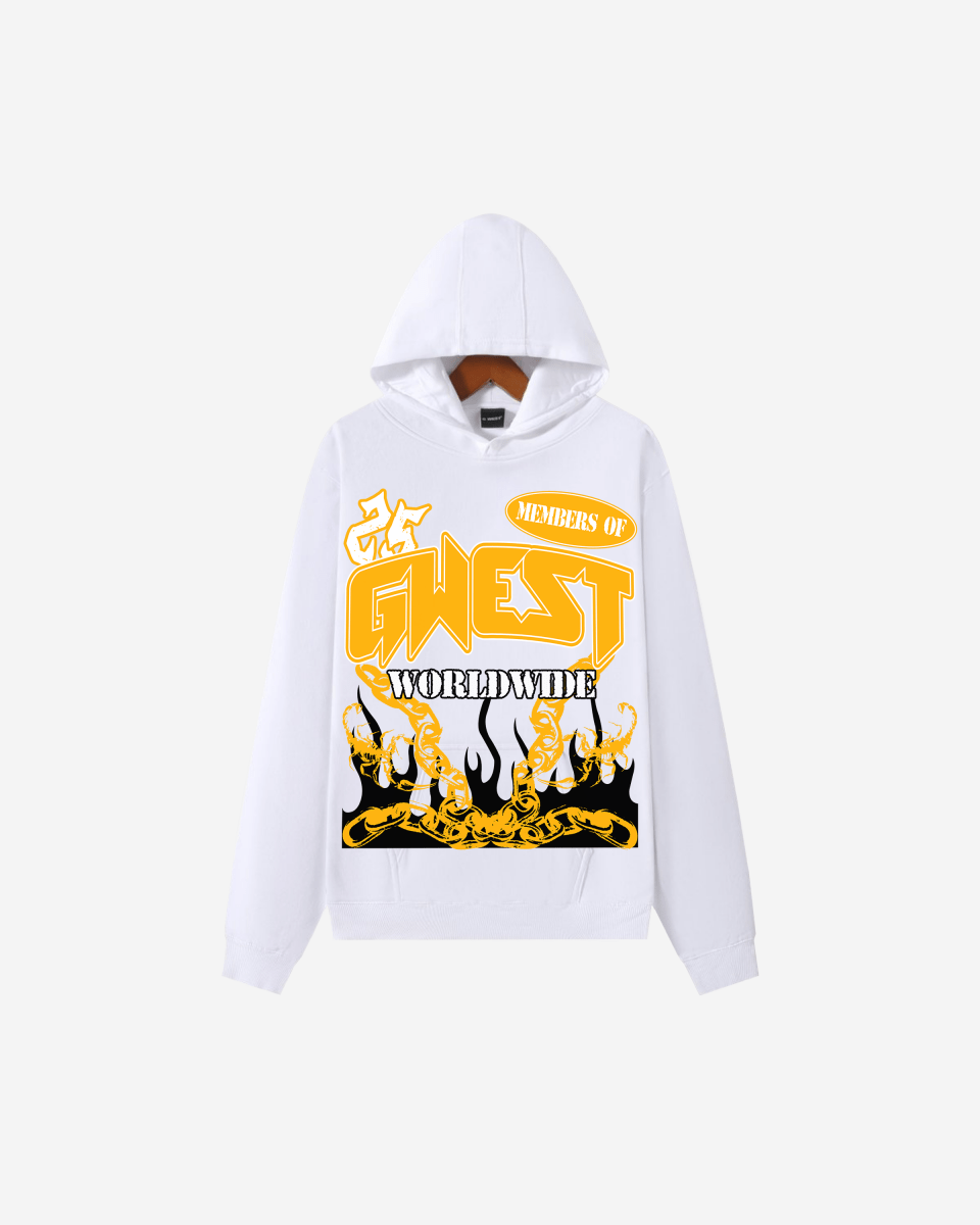 G West Rhinestone United Flames Men's Hoodie - G West