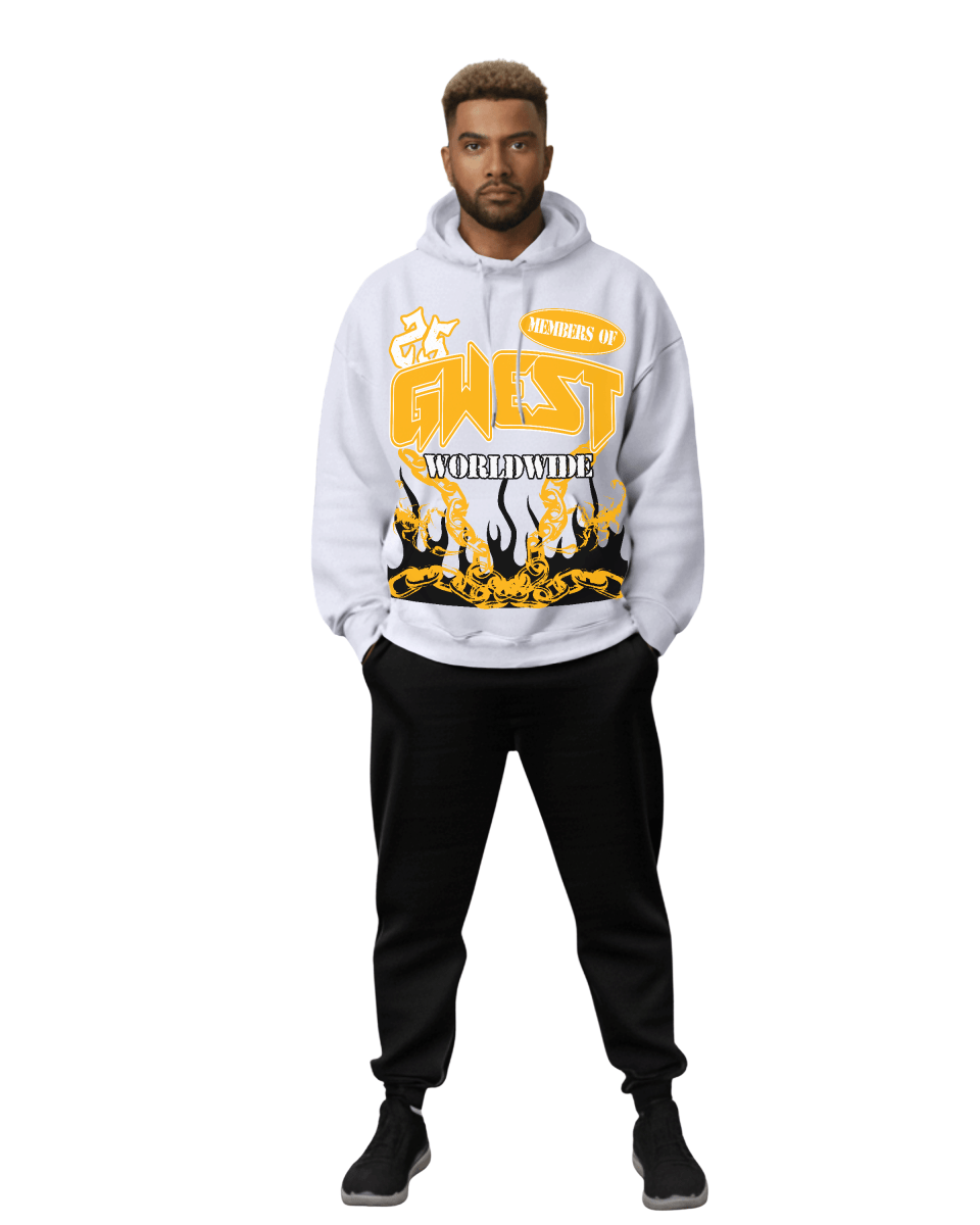 G West Rhinestone United Flames Men's Hoodie - G West