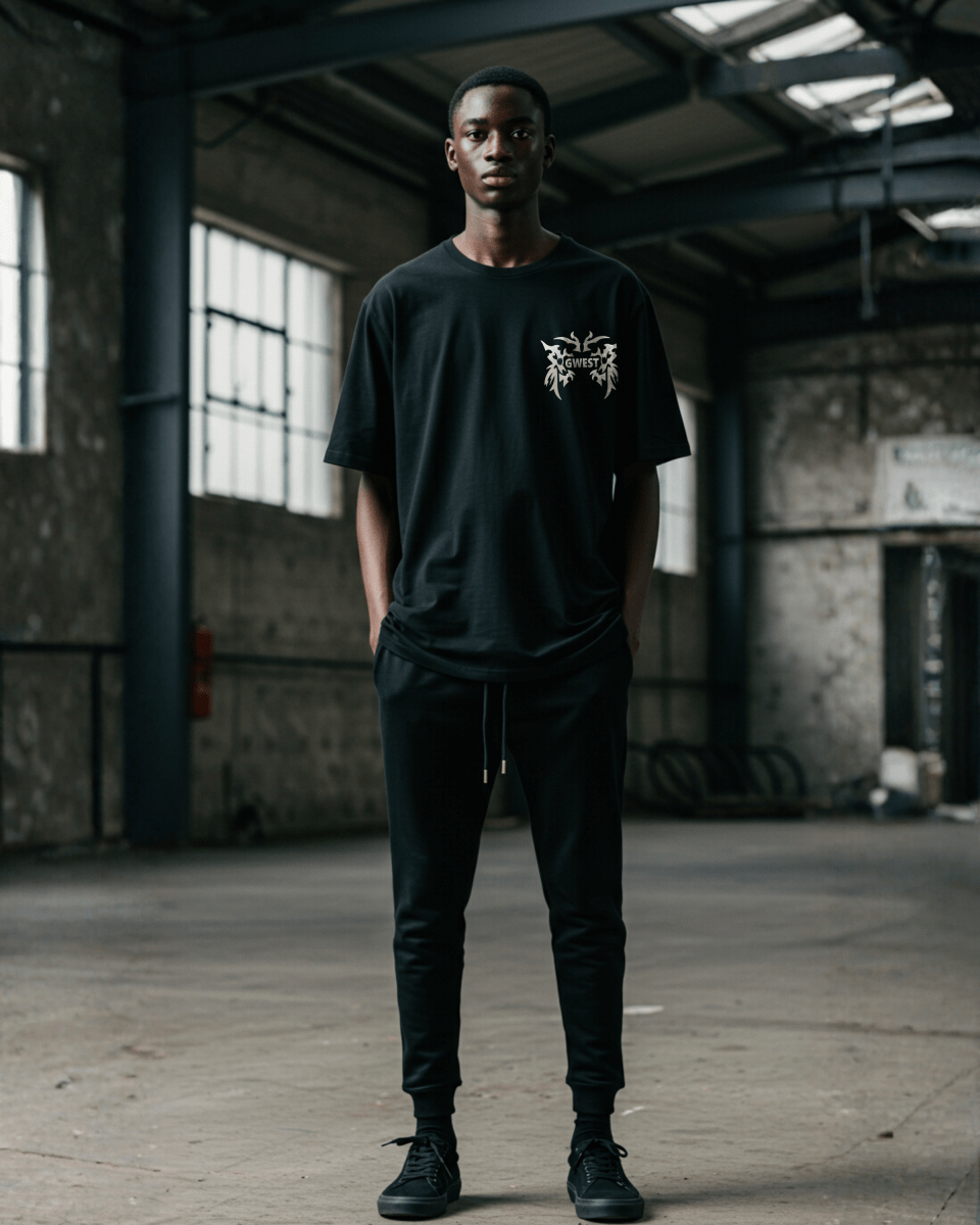 G West Rhinestone Venom Crest Men's Oversized T-Shirt - G West