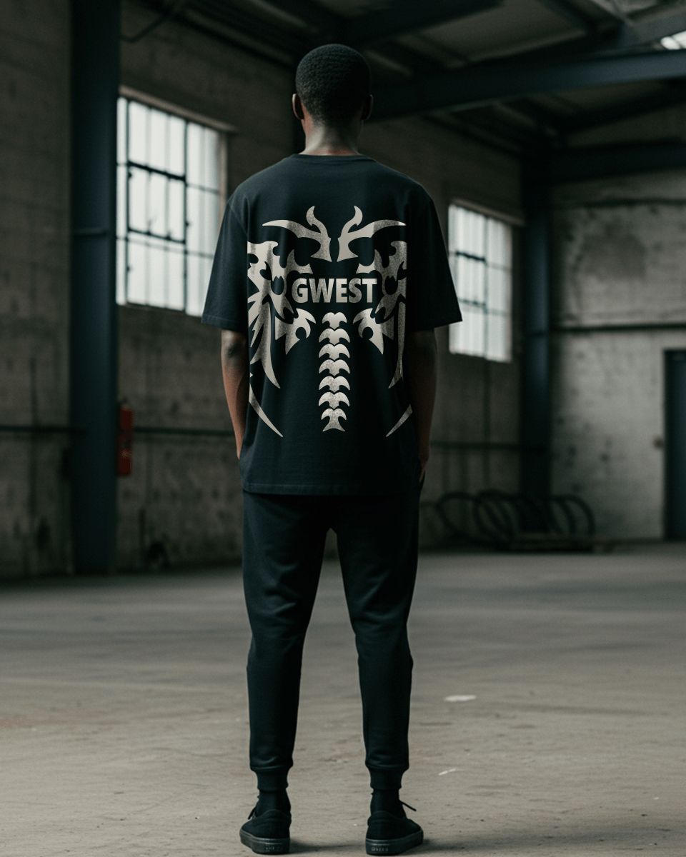 G West Rhinestone Venom Crest Men's Oversized T-Shirt - G West