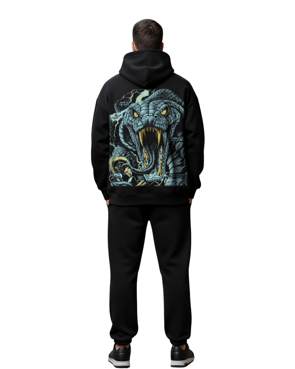 G West Rhinestone Venom Strike Oversized Men's Hoodie - G West