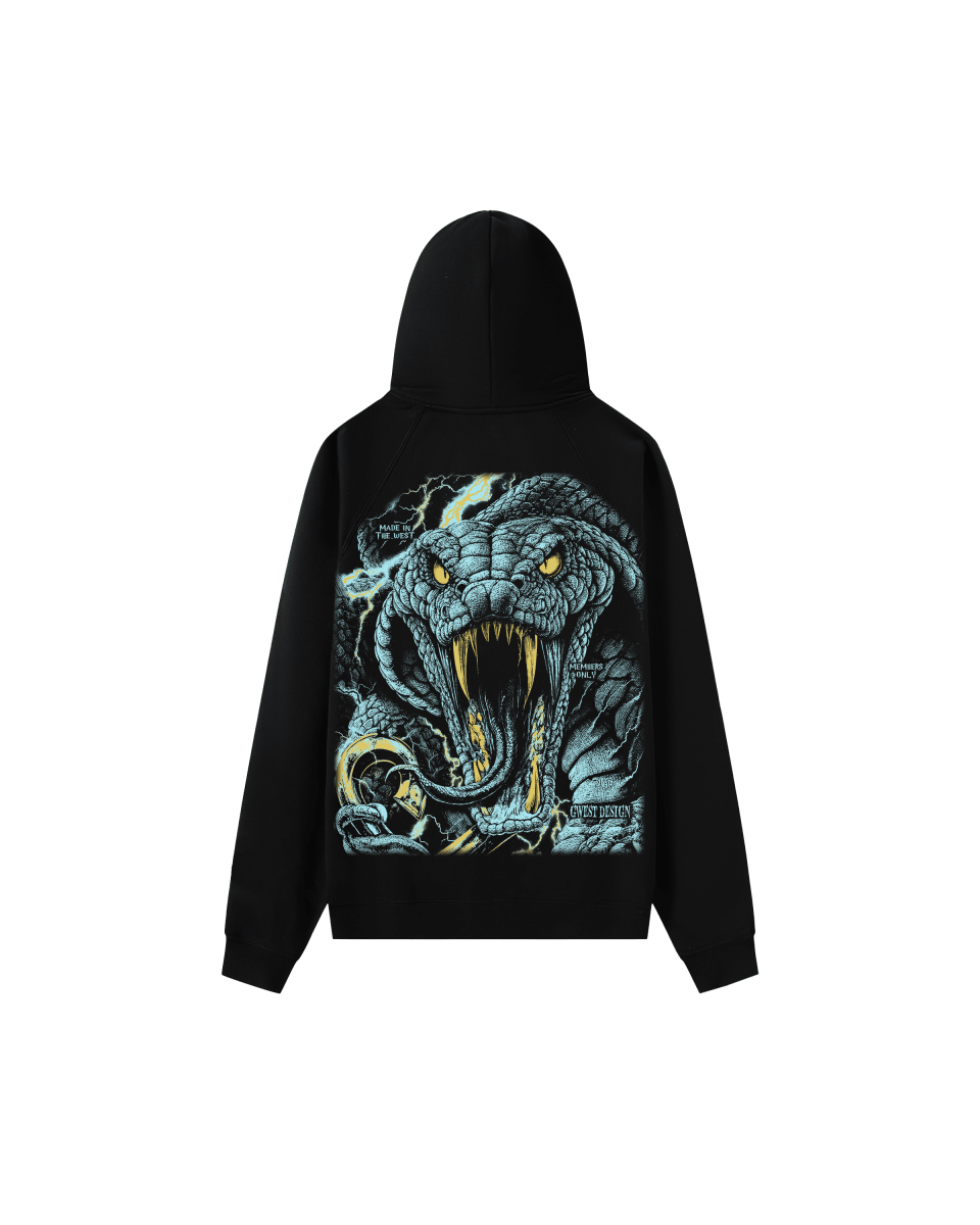 G West Rhinestone Venom Strike Oversized Men's Hoodie - G West
