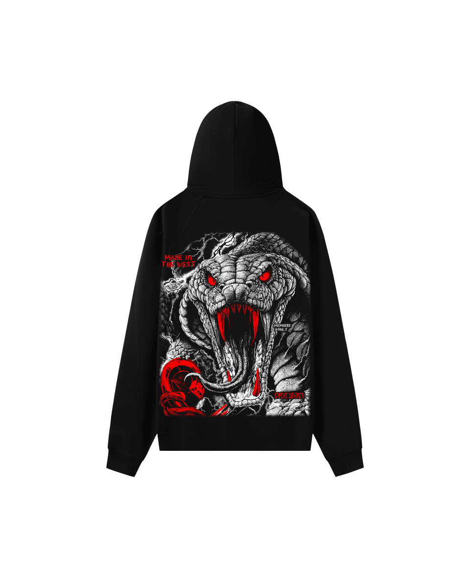 G West Rhinestone Venom Strike Oversized Men's Hoodie - G West