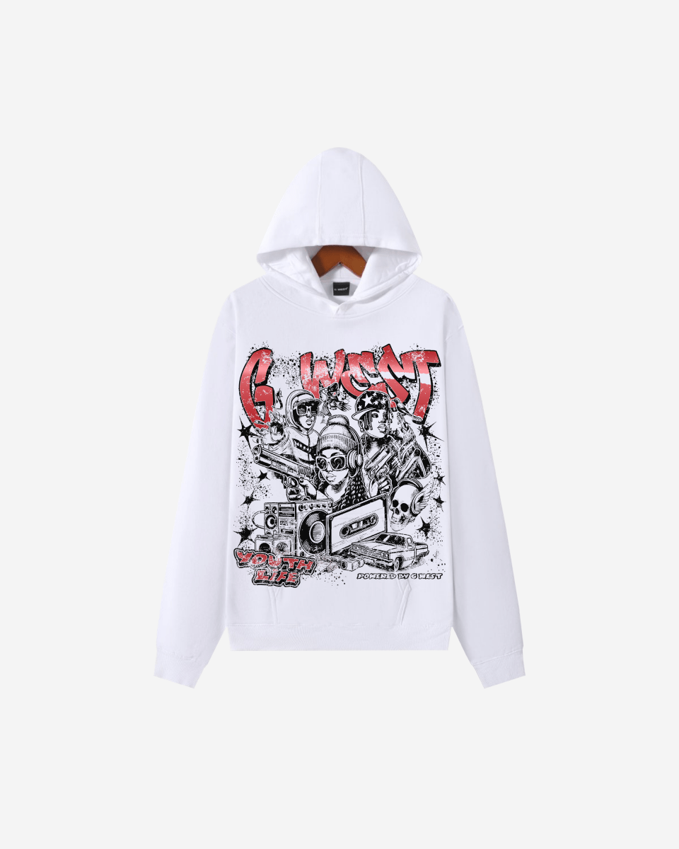 G West Rhinestone Youth Hustle Men's Hoodie - G West