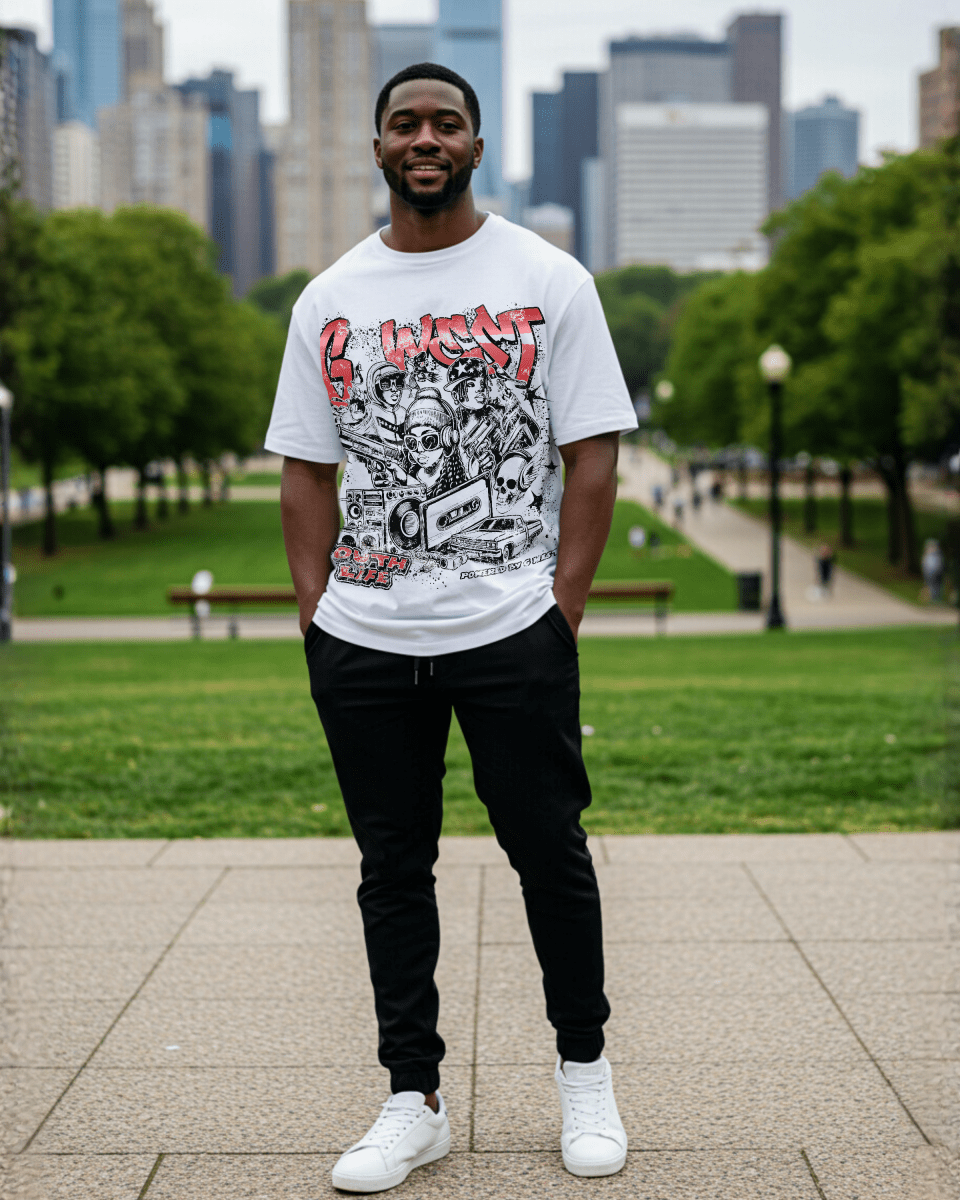 G West Rhinestone Youth Hustle Oversized T-Shirt - G West