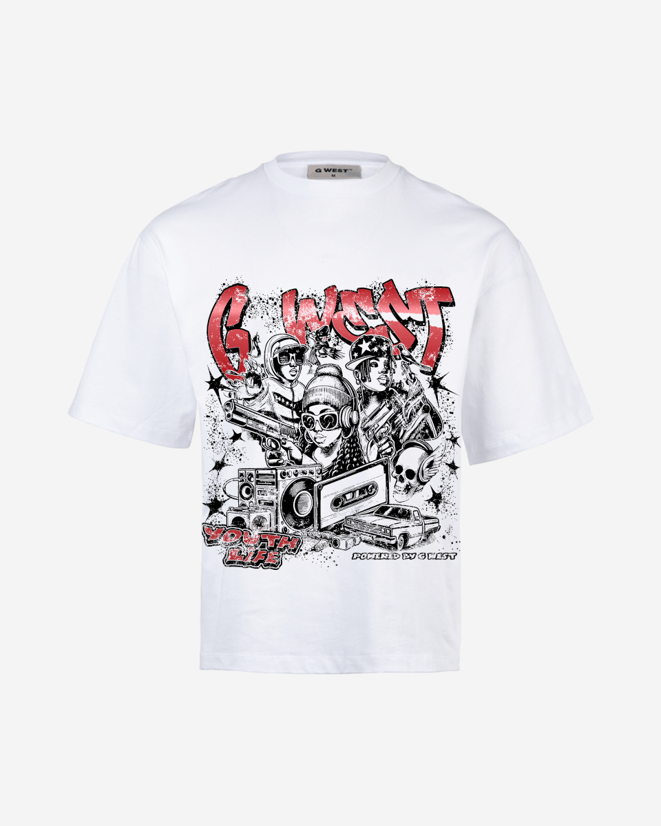 G West Rhinestone Youth Hustle Oversized T-Shirt - G West
