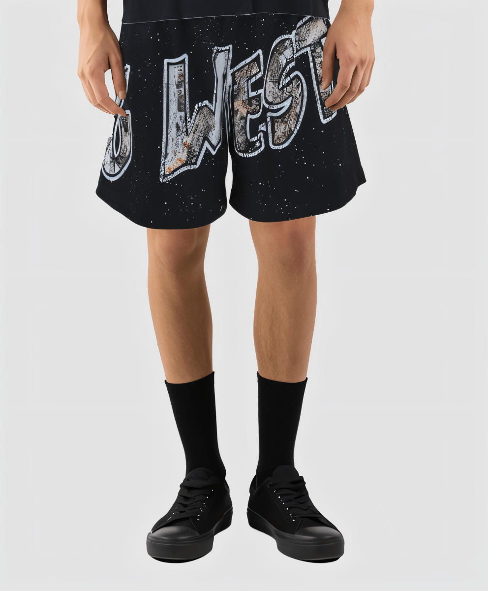 G WEST RHINSTONE SPIDER 3.0 3/4 SLEEVES MESH SHORT SET - G West