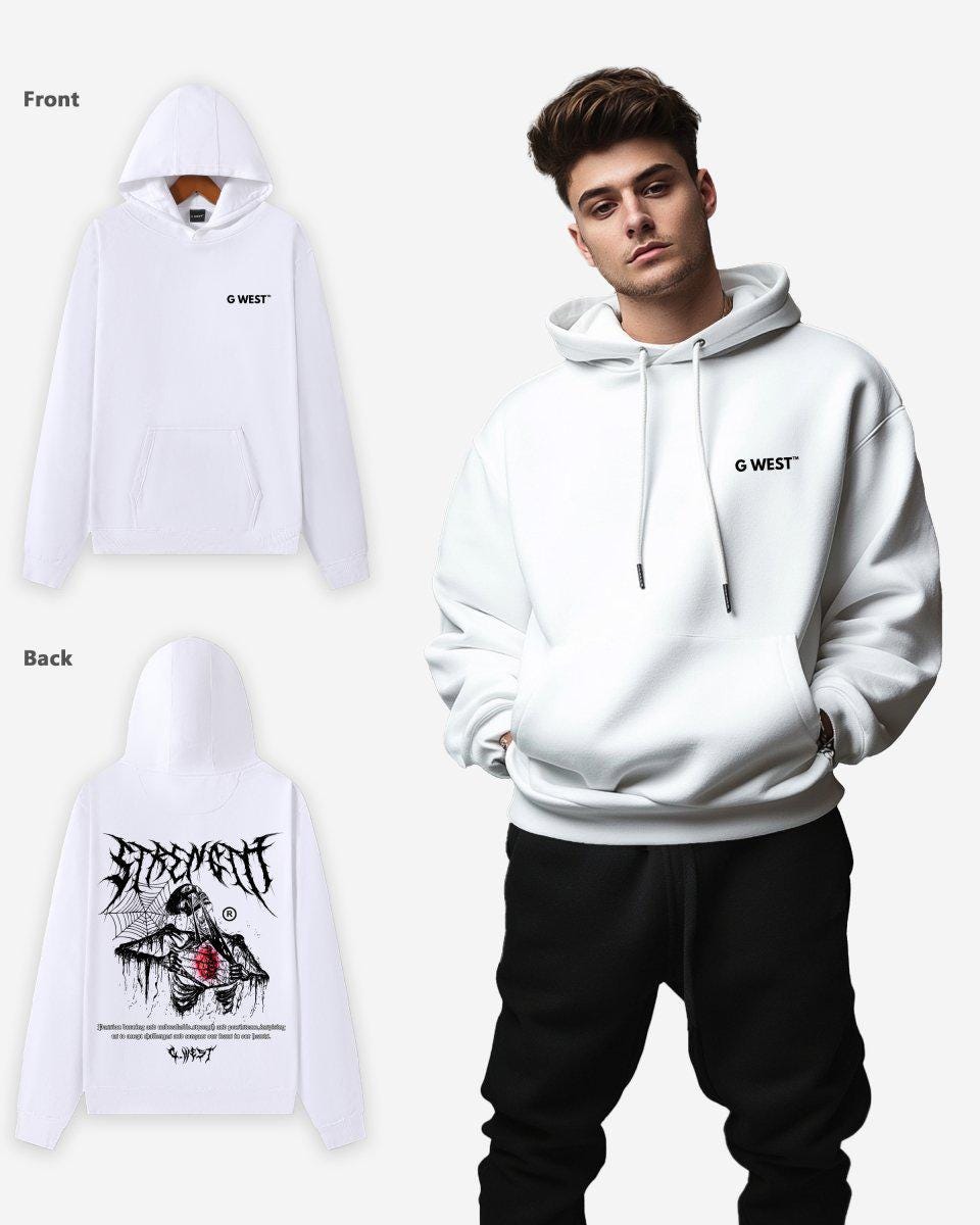 G West Ripping Skeleton Oversize Hoodie - G West
