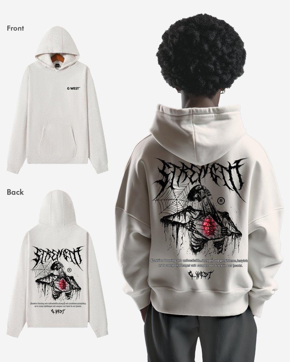 G West Ripping Skeleton Oversize Hoodie - G West