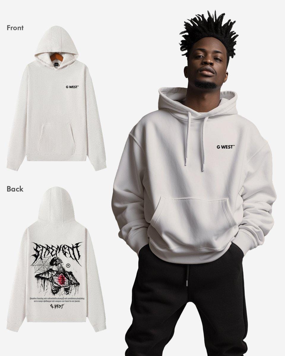 G West Ripping Skeleton Oversize Hoodie - G West