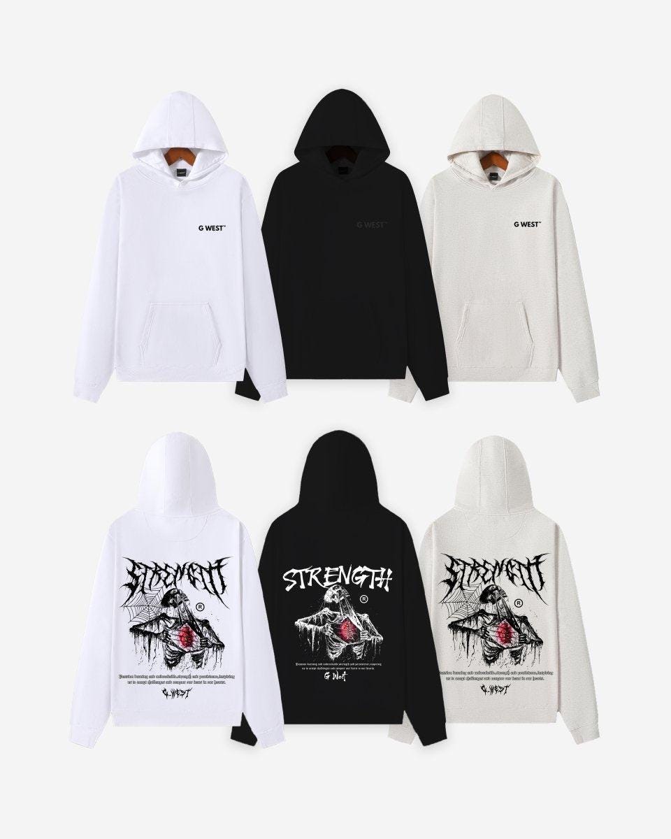 G West Ripping Skeleton Oversize Hoodie - G West