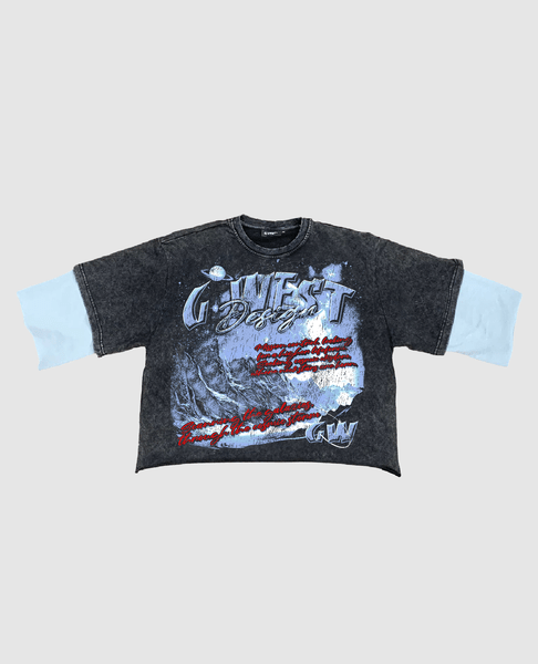 G WEST ROLLING SEAS 3/4 TWO TONE SLEEVE T SHIRT - G West