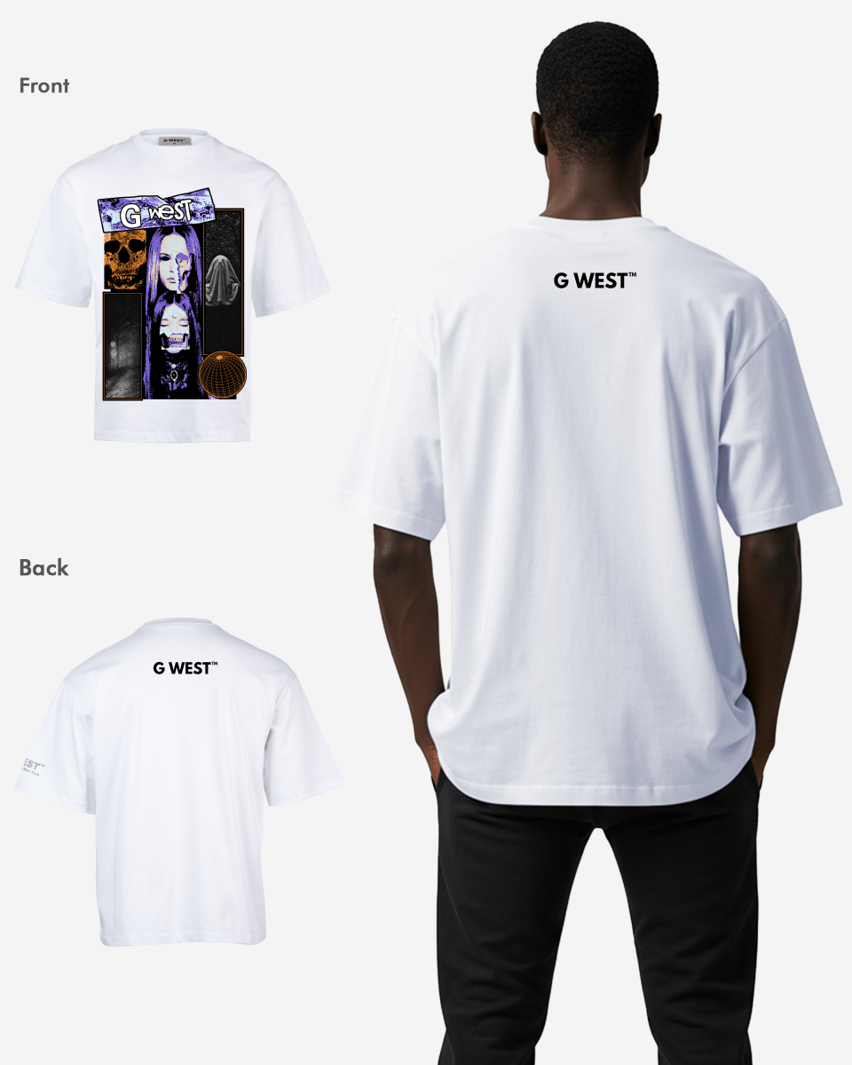 G West skull n shadows Oversized Tee GWROJMT39 - G West