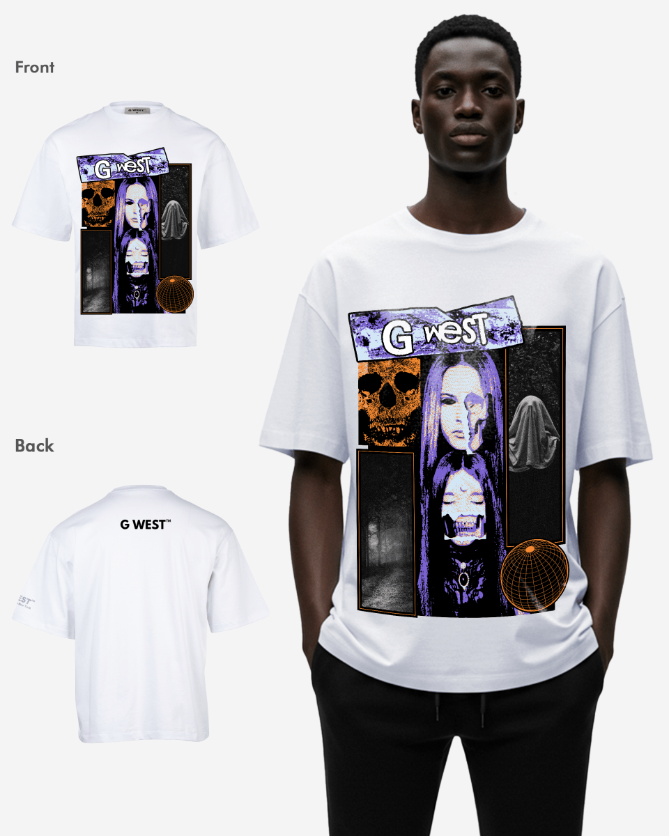 G West skull n shadows Oversized Tee GWROJMT39 - G West