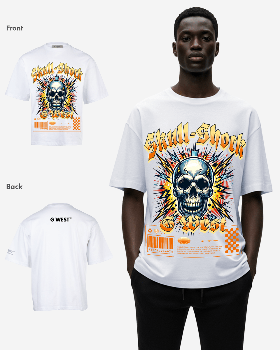 G - WEST SKULL SHORK OVERSIZED TEE GWROJMT162 - G West