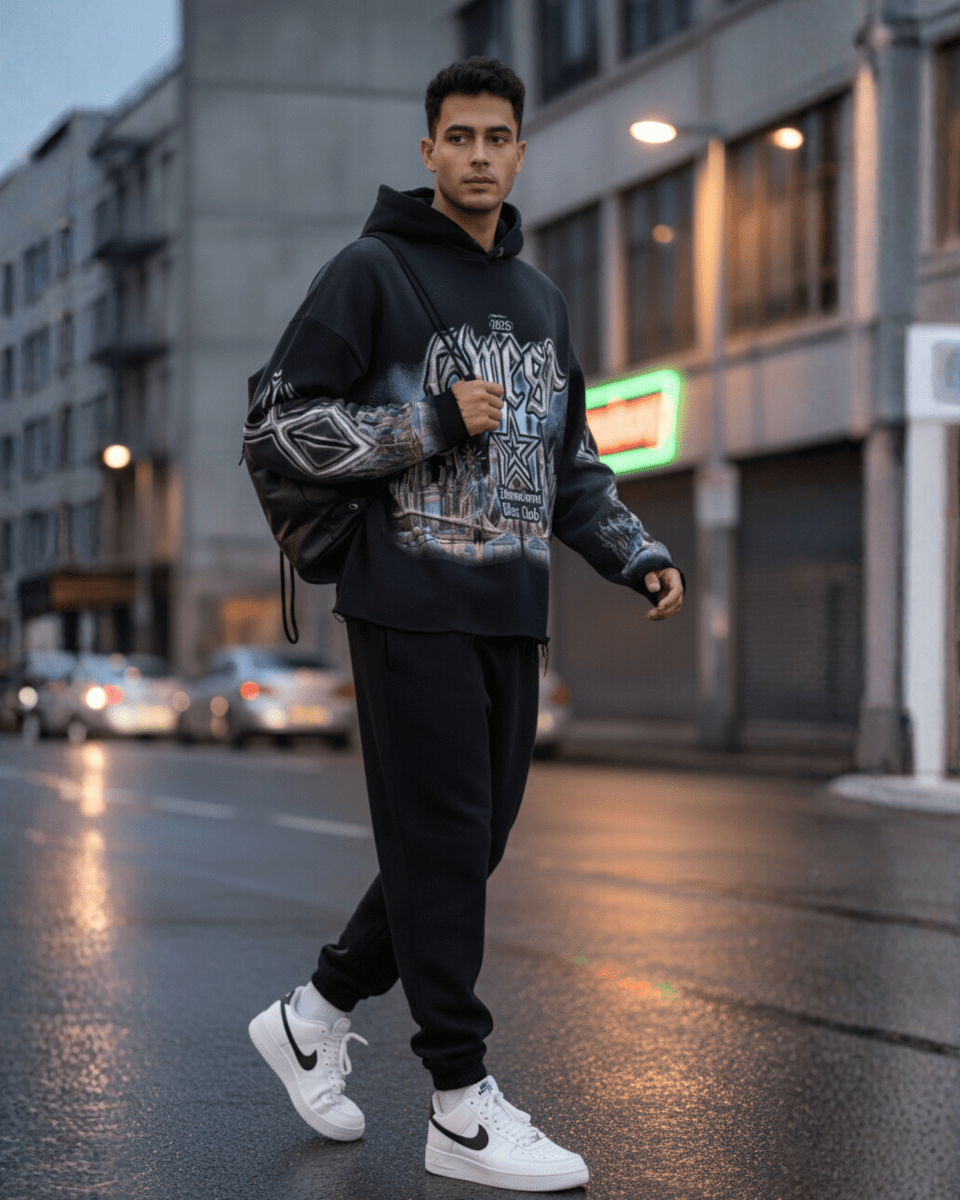 G West Skyline Star Complicated Men's Crop Hoodie - G West