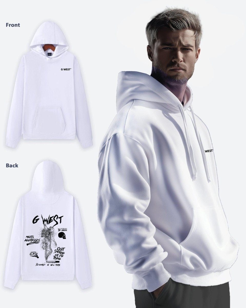 G West Smoke Skeleton Oversize Hoodie Mens Style - G West