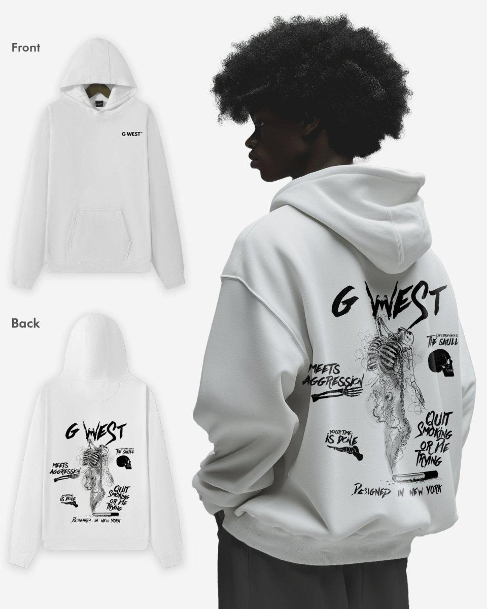 G West Smoke Skeleton Oversize Hoodie Mens Style - G West
