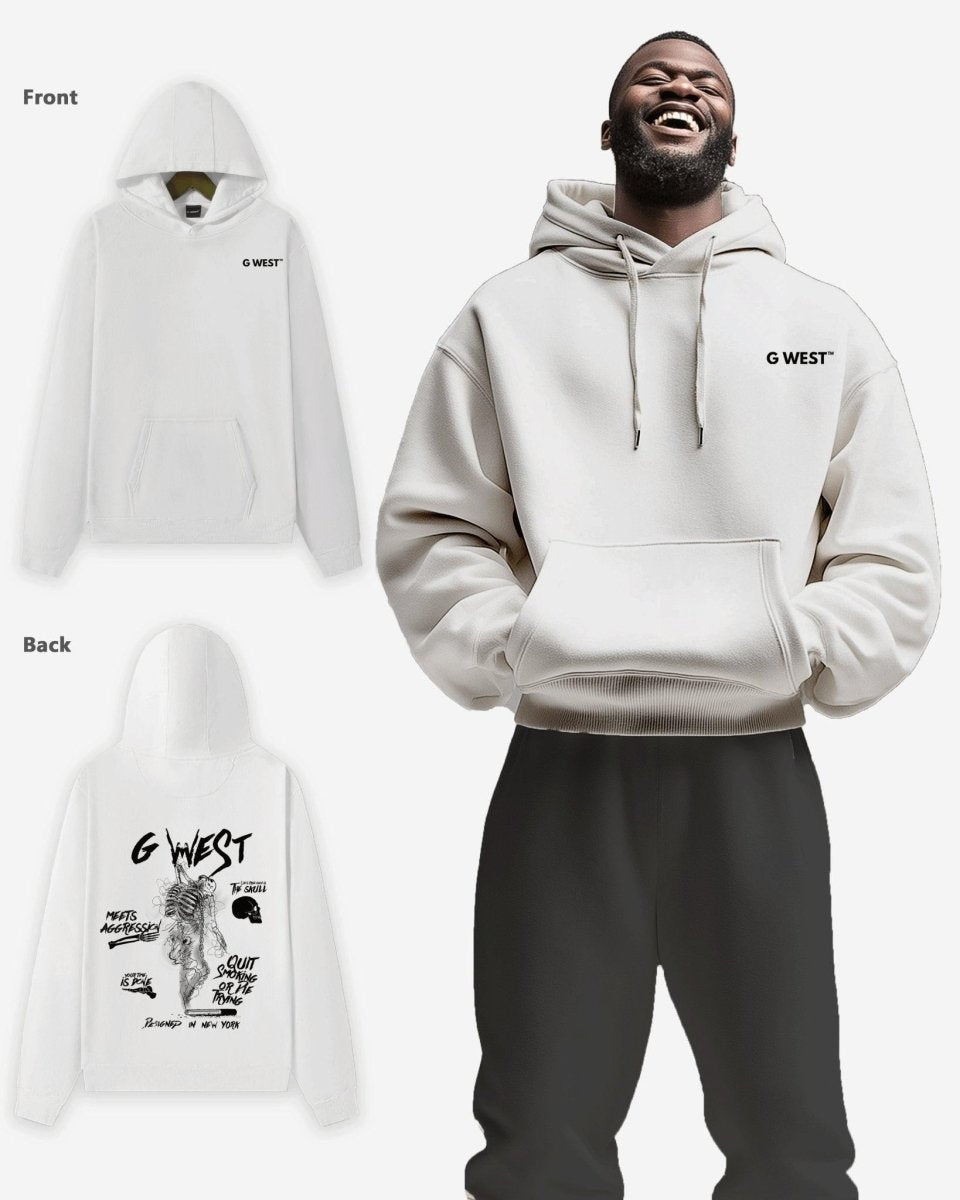 G West Smoke Skeleton Oversize Hoodie Mens Style - G West