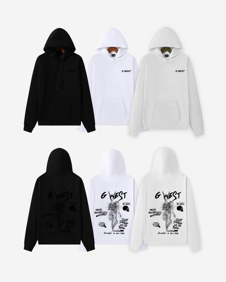 G West Smoke Skeleton Oversize Hoodie Mens Style - G West