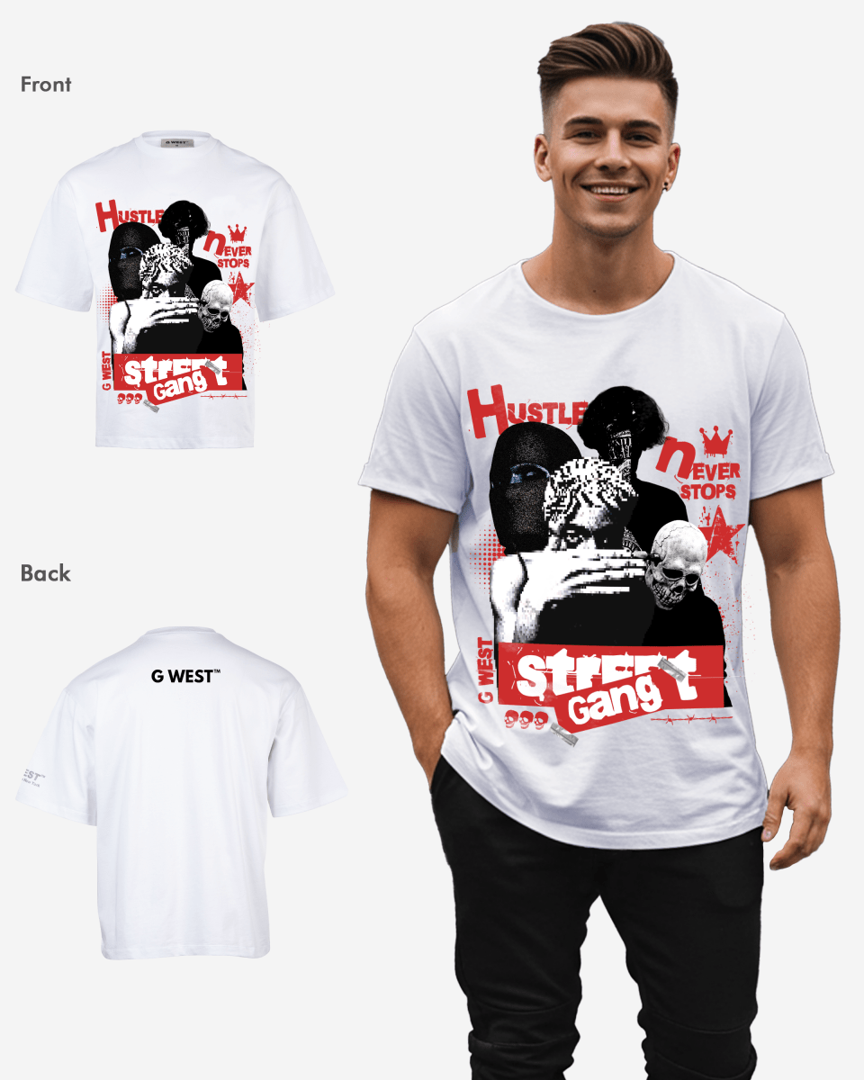 G - WEST STREET GANG OVERSIZED TEE GWROJMT74 - G West