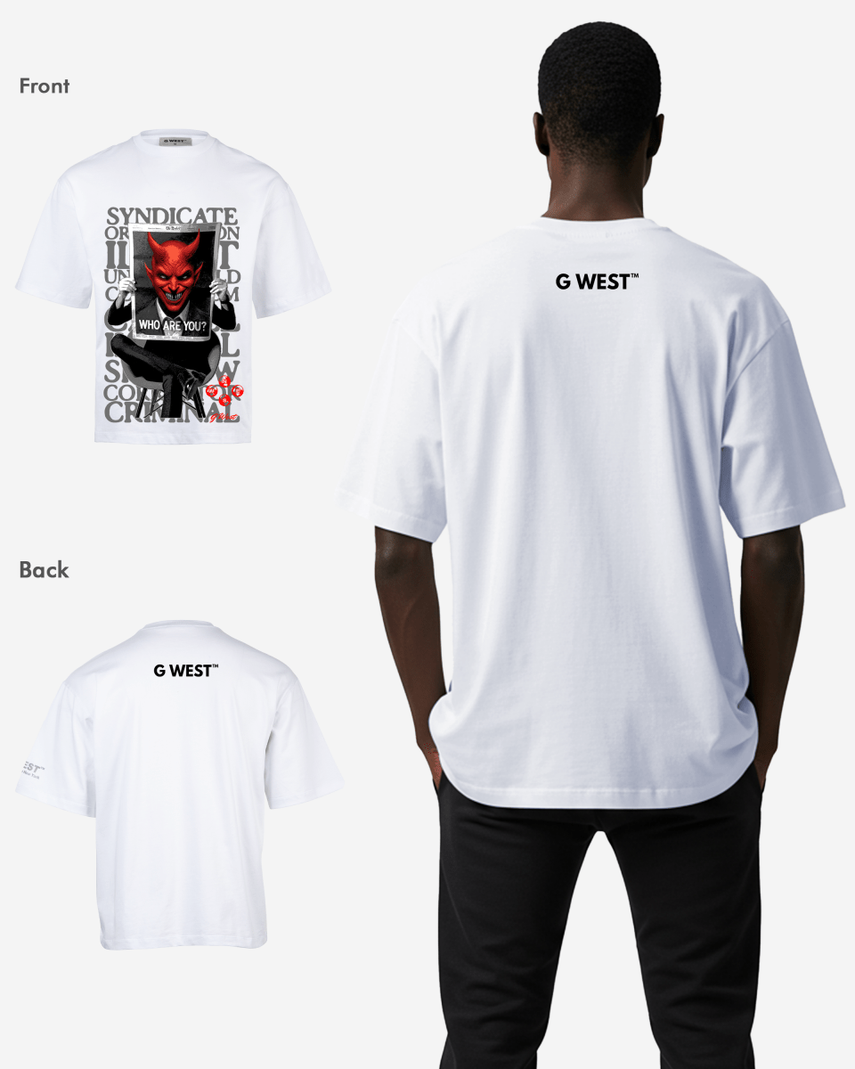 G - WEST THE DEVIL SPEAKS OVERSIZED TEE GWROJMT156 - G West