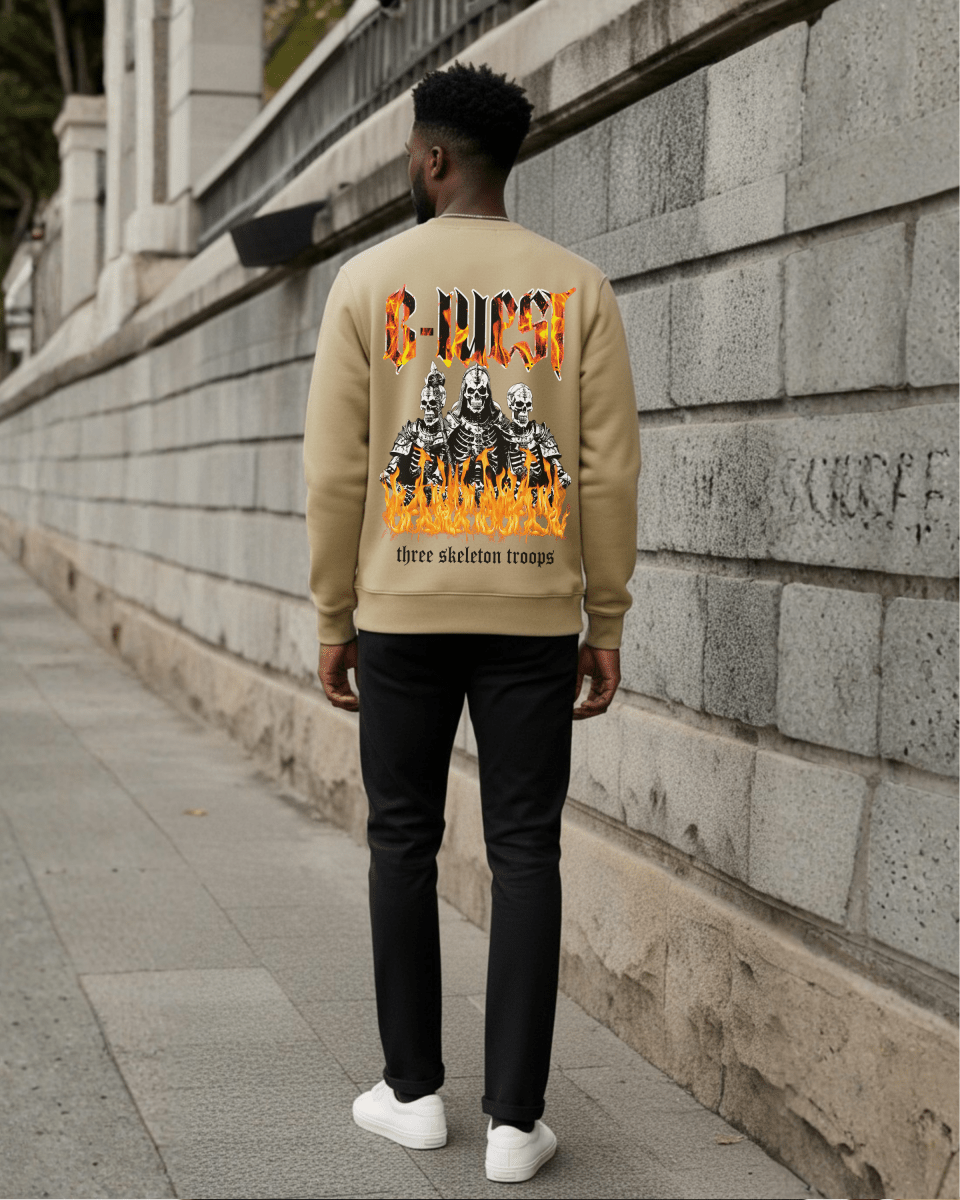 G West Tri Skeleton Fleece Crewneck With Invisible Zippers - G West