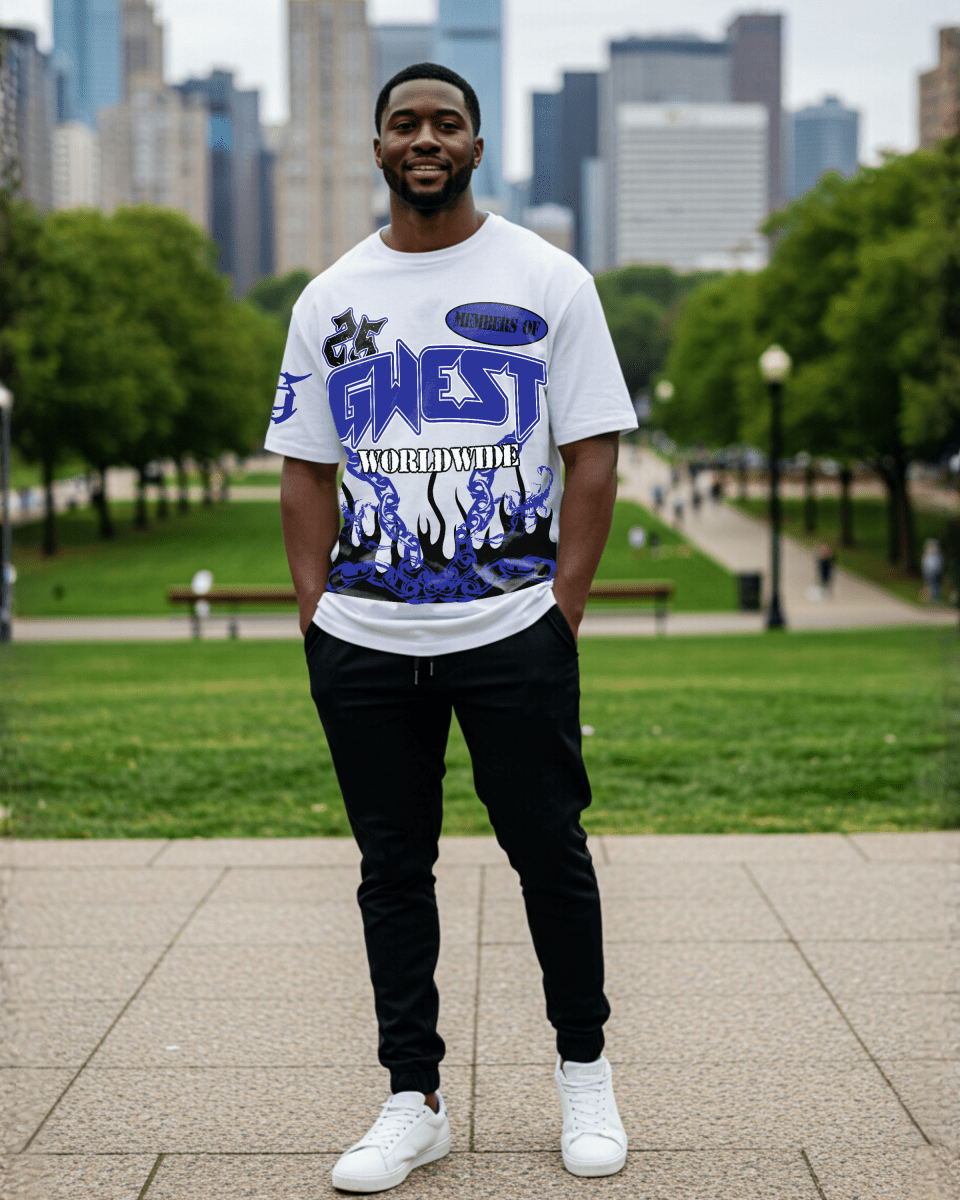 G West United Flames Men's Oversized T-Shirt - G West